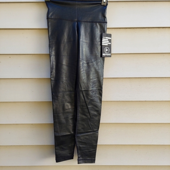 NWT 90 degree by Reflex Black High-Waisted Leggings/Pants Size XS - Picture 1 of 7